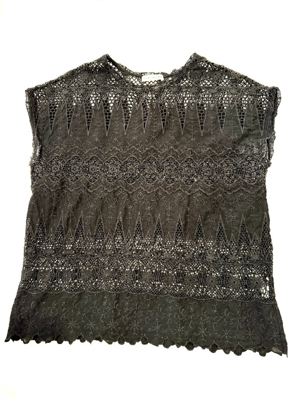 Ulla Johnson crochet lace top, black
